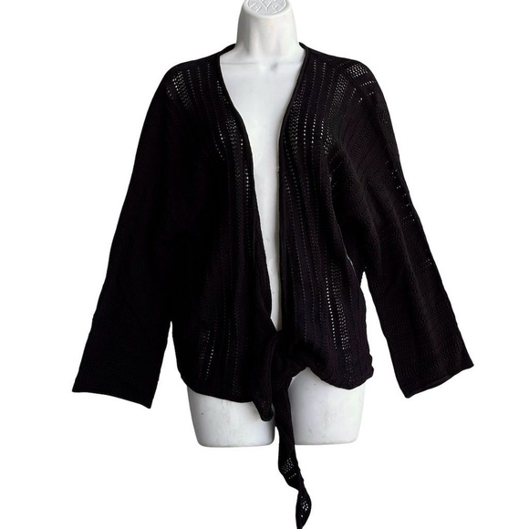 Old Navy Open Knit Cardigan Women's Plus 3X Black Sweater Casual Beach - Picture 1 of 3